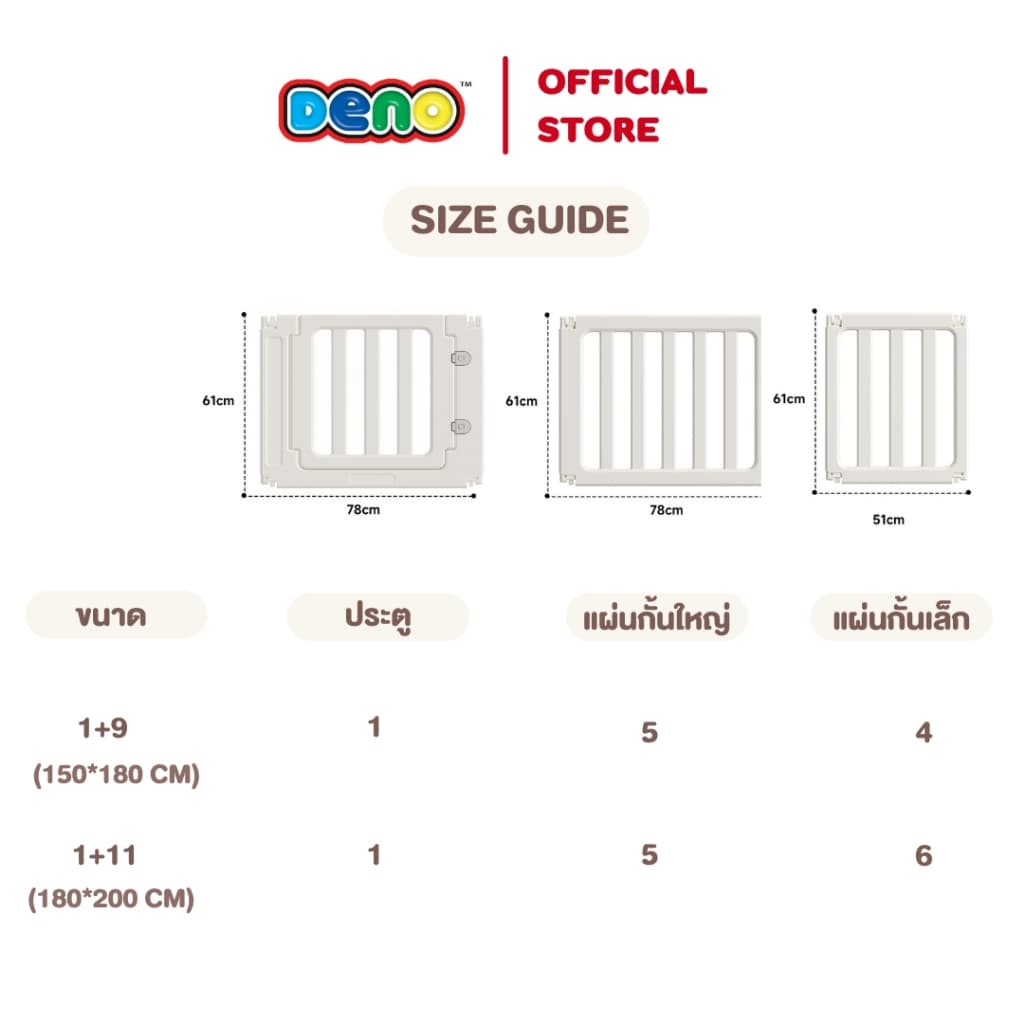 DENO คอกกั้น คอกกั้นมูจิ Muji คอกแบบต่อ คอกกั้น 2 IN 1 รูปที่ 9