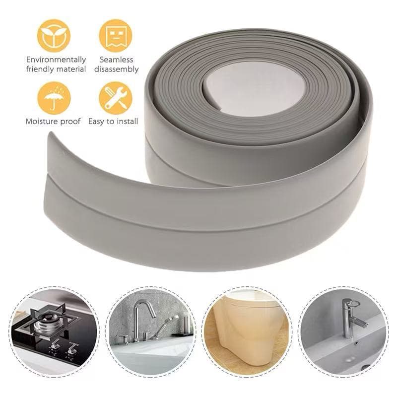 เทปกันน้ำและป้องกันการเปรอะเปื้อนในครัวและห้องน้ำ แถบปิดผนึก PVC ช่องว่างในครัวและห้องน้ำ สติกเกอร์มุมตะเข็บอ่างล้างจานห รูปที่ 7
