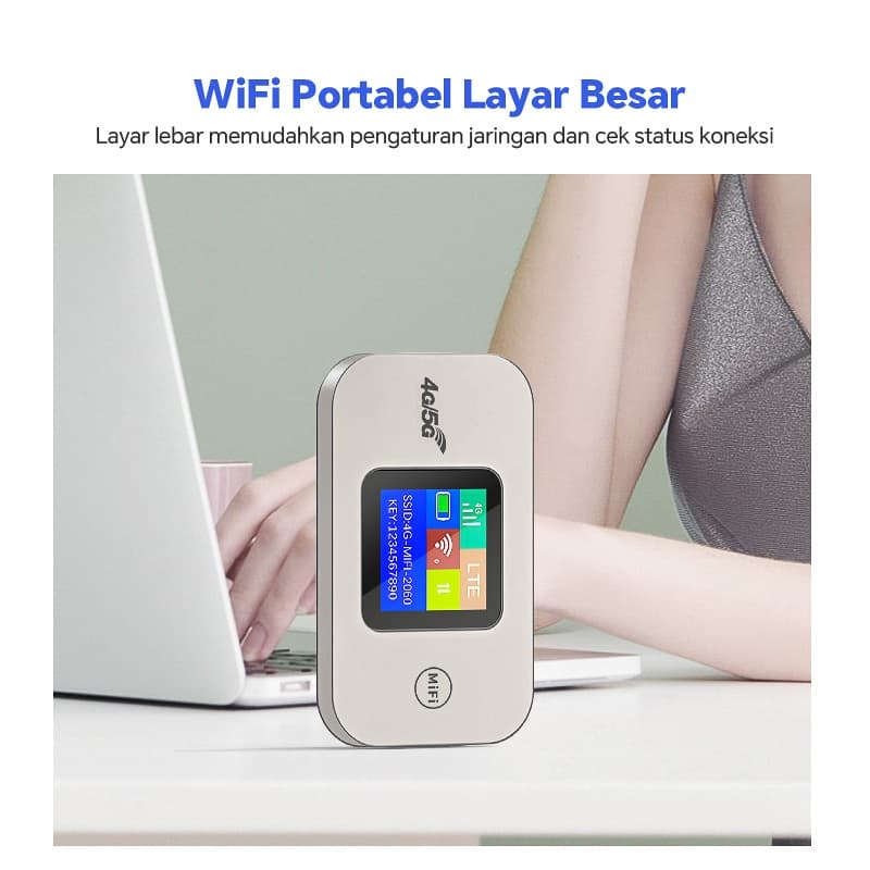4G/5G Pocket WiFi 300Mbps เราเตอร์ไร้สาย LTE หน้าจอสีเต็มรูปแบบรองรับซิมทุกเครือข่าบรอดแบนด์มือถือ 3000mAh เสียบซิมการ์ด รูปที่ 8
