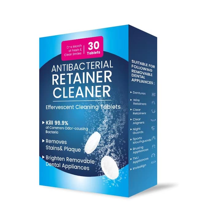 HelloSmile retainer cleaner เม็ดฟู่ ทำความสะอาด รีเทนเนอร์ แช่ฟันปลอม เม็ดฟู่รีเทนเนอร์ จัดฟัน ขจัดคราบ รูปที่ 2