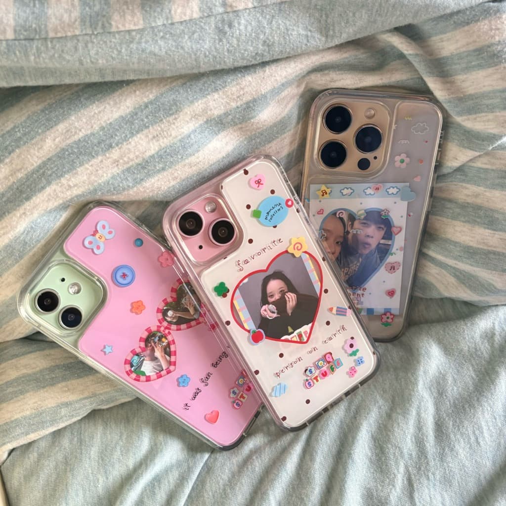 เคสโทรศัพท์แกะหลังพลาสติก เก็บความทรงจำ ใส่รูปข้างใน DIY เองได้ *ลอกฟิล์มออกก่อนใช้งาน* รูปที่ 4