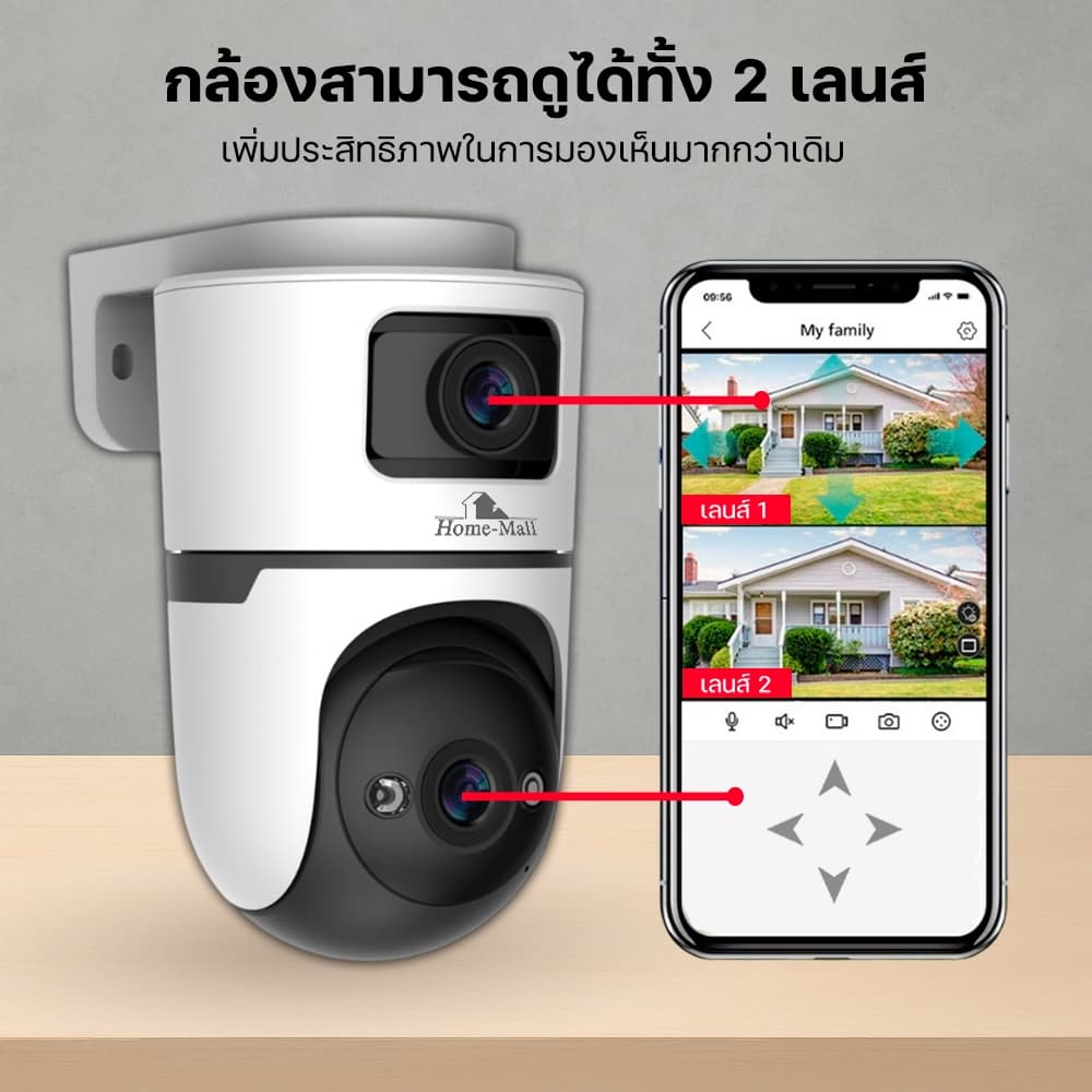 Junanvision แพ็คคู่ กล้องวงจรปิด2เลนส์ ชัด4Kรุ่น 4K-X7 สีขาวดำ แอปICAM365 รองรับการสื่อสาร 2จอ IP66 รูปที่ 2