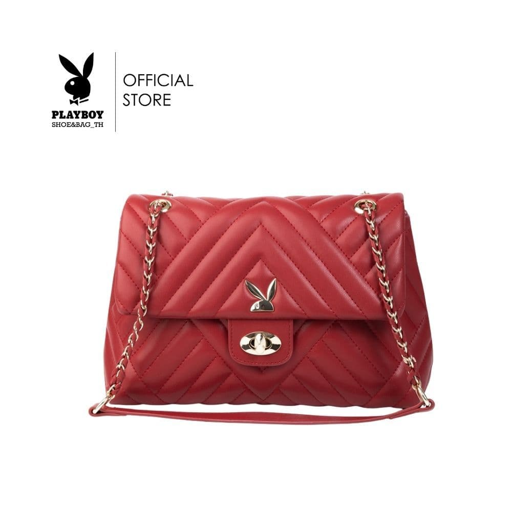 Playboy Bella Women's Bagกระเป๋าสะพายข้างผู้หญิง รุ่น ST-BS252PB130R ดีไซน์เย็บนวมลาย 3 เหลี่ยม มี 6 สี รูปที่ 2