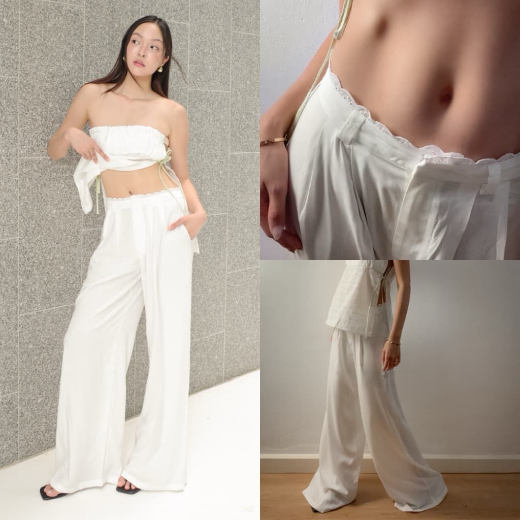 Try_yorata | Baggy trouser,Tencel coat,Fisherman กางเกงขอบเอวลูกไม้ ใส่สบายไม่ร้อน ชุดเที่ยวคาเฟ่ติดแกลม รูปที่ 3