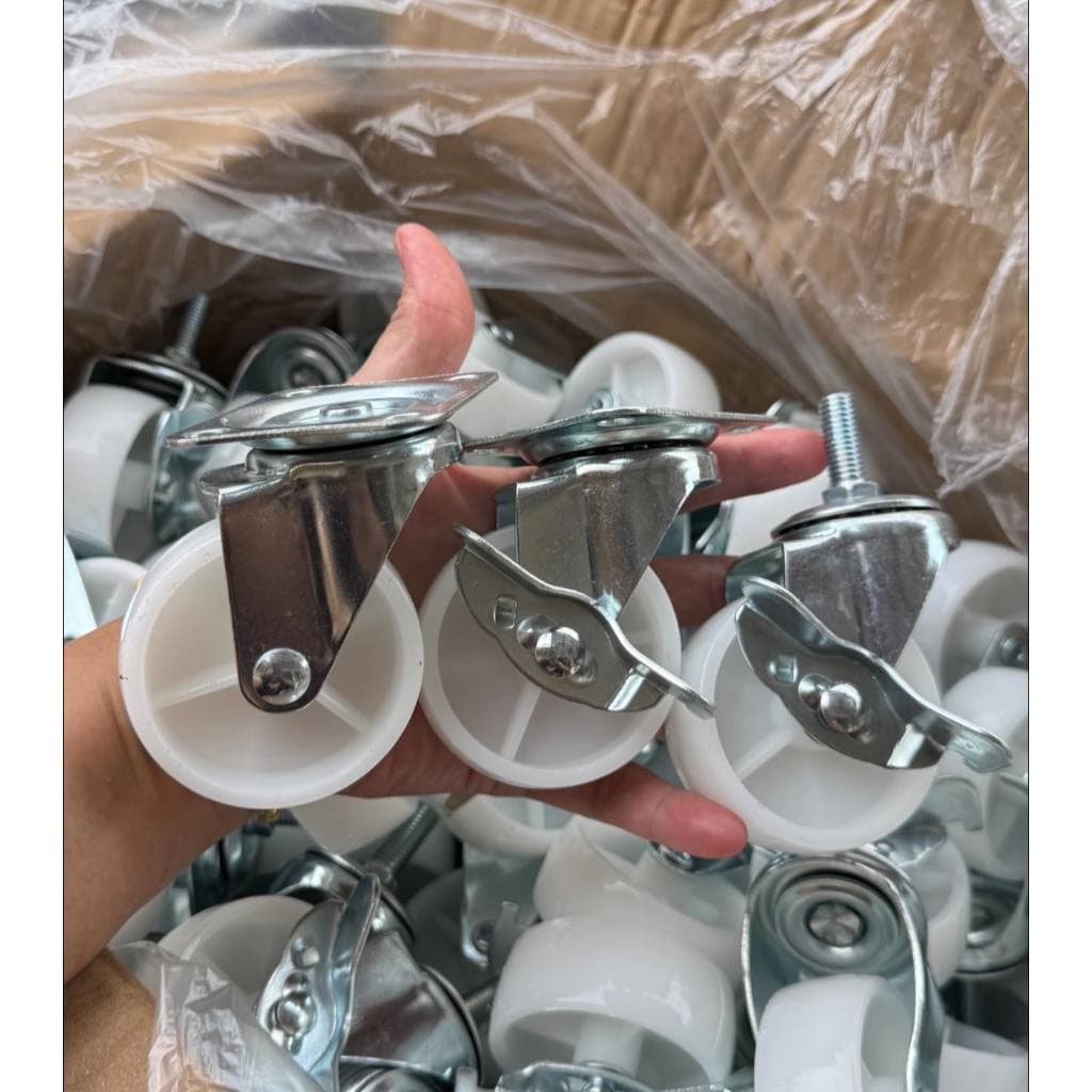 STL99 ล้อรถเข็น ล้อ PP สีขาว 2" 2.5" 3" 4" ขาปั๊ม สำหรับงานเบา ล้อไนล่อน โพลีโพรพีลีน ล้อรถเข็น #ล้อเข็นของ #อะไหล่รถเข็ รูปที่ 2