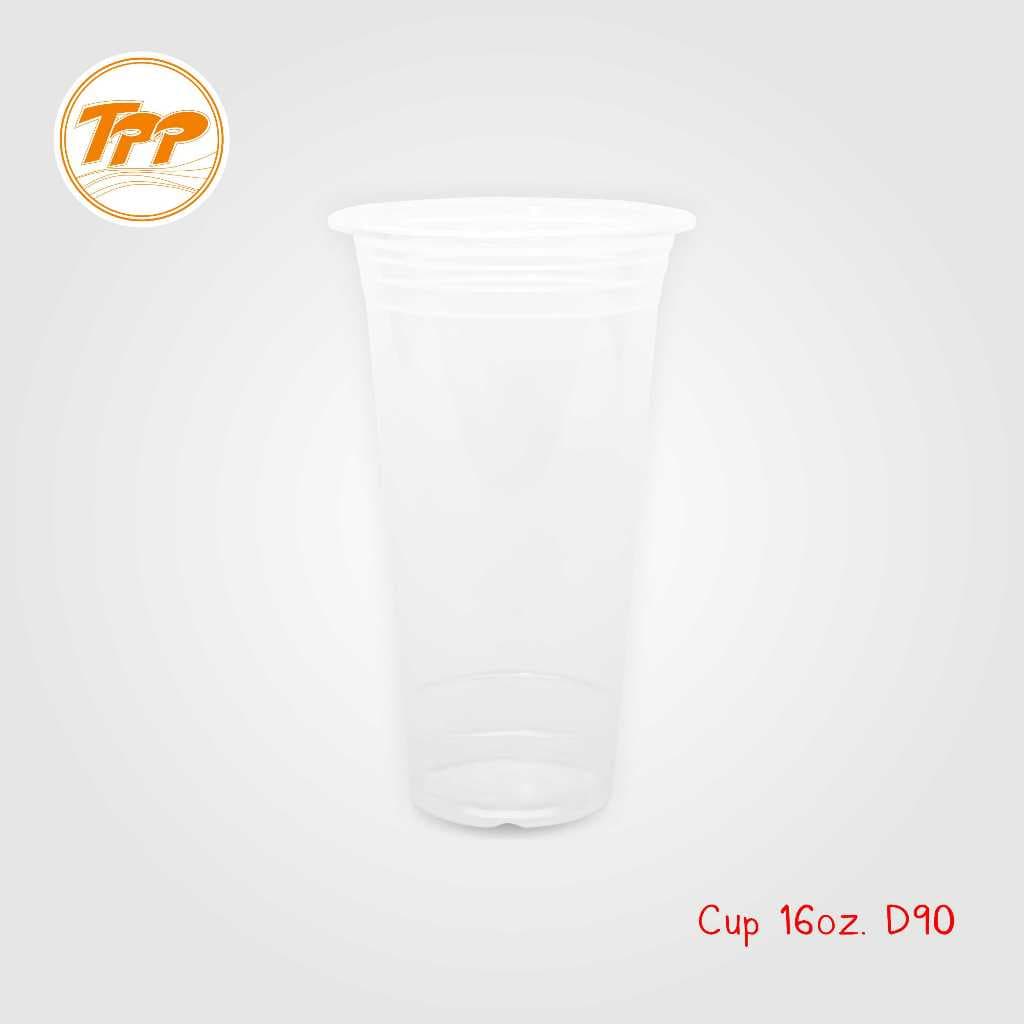 TPP แก้วพลาสติก 16oz ปาก 90 มม. เรียบ ใส 1,000 ใบ PP รูปที่ 2