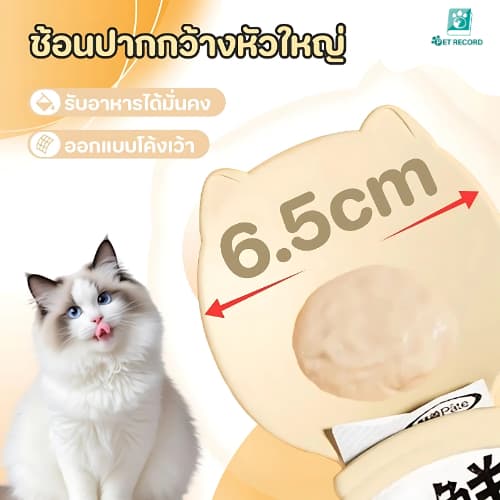 Pet Record ช้อนป้อนขนมแมวเลีย ช้อนป้อน ขนมแมวเลีย ไม่เลอะมือ ช้อนป้อนอาหาร ขนมแมว ที่ป้อนขนมแมวเลีย รูปที่ 3