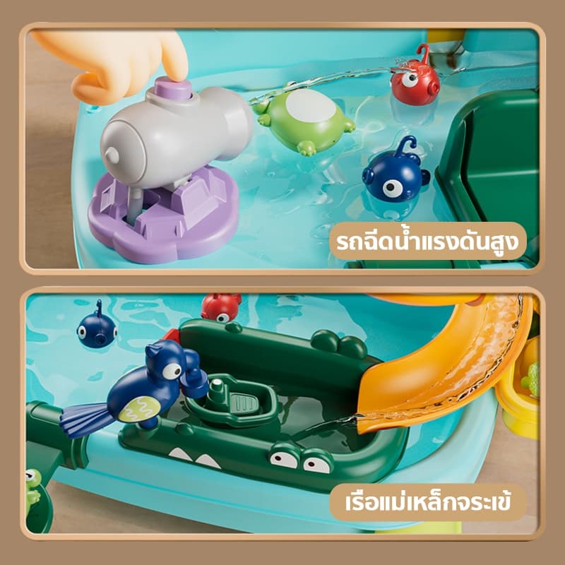 7IN1⭐ของเล่นเด็ก ชุดของเล่นโต๊ะชายหาด ฟังก์ชันหลากหลาย ระบบน้ำหมุนเวียนอัตโนมัติ Beach Toy Water table for Kid รูปที่ 7