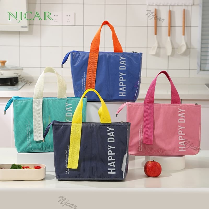 NJCAR1 BAG กระเป๋าเก็บอุณหภูมิ ใส่อาหารกลางวัน กล่องข้าว เก็บอาหาร กันน้ำPU ถุงใส่อาหาร มีหูหิ้ว รูปที่ 1