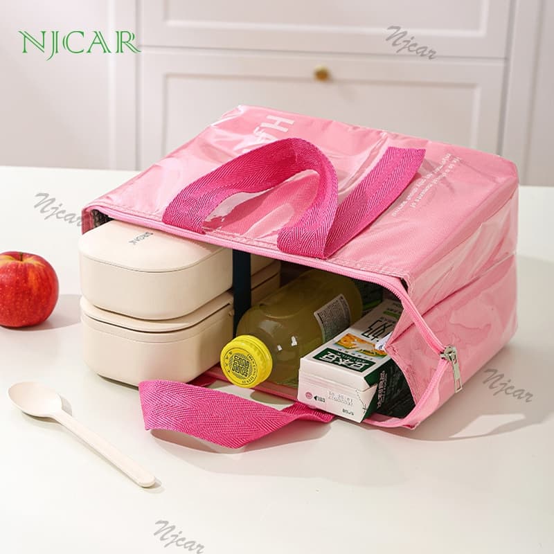 NJCAR1 BAG กระเป๋าเก็บอุณหภูมิ ใส่อาหารกลางวัน กล่องข้าว เก็บอาหาร กันน้ำPU ถุงใส่อาหาร มีหูหิ้ว รูปที่ 6