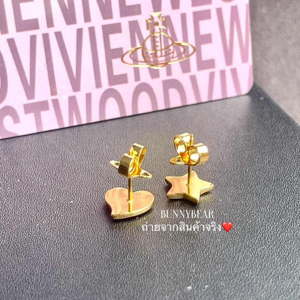 ต่างหู วิเวียน งานสวย ใส่ได้ทุกวัน แป้นโลโก้ รูปที่ 7