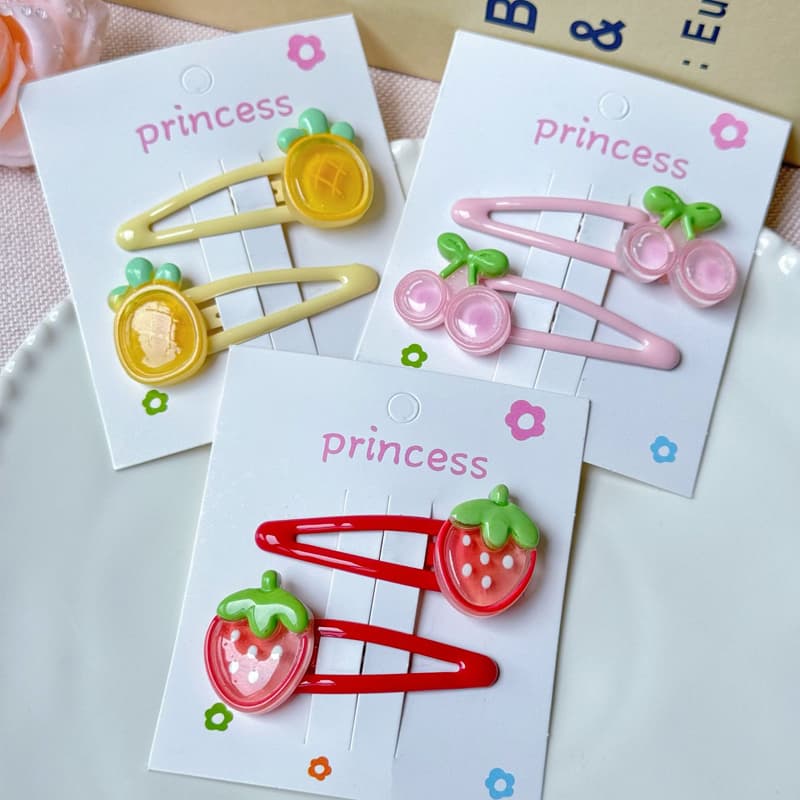 คลิปหนีบผม BB ผลไม้ น่ารัก หวานๆ กิ๊บติดผม พีช สตรอว์เบอร์รี หัวไชเท้า เครื่องประดับผม เด็กผู้หญิง รูปที่ 3