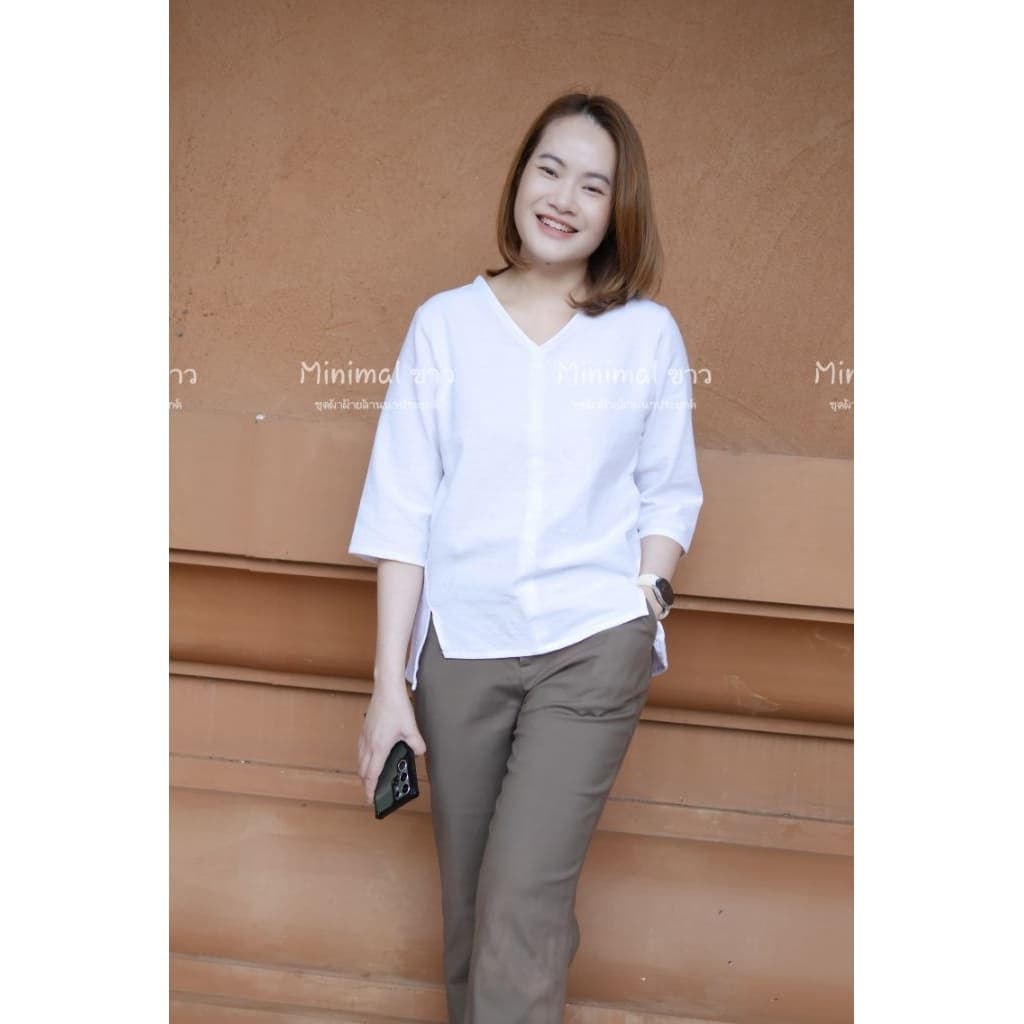 เสื้อผ้าฝ้ายเมืองนุ่มละมุนผิว ทรงสบาย ใส่ Over size มินิมอล เกาหลี ญี่ปุ่น รูปที่ 2