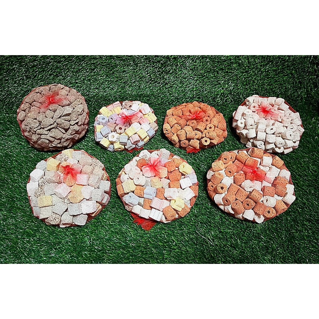 วัสดุกรองตู้ปลา หินภูเขาไฟ+เซรามิคริงหลายสี 100 g - 1 kg เพิ่มแบคทีเรีย น้ำใสสุขภาพดี รูปที่ 1