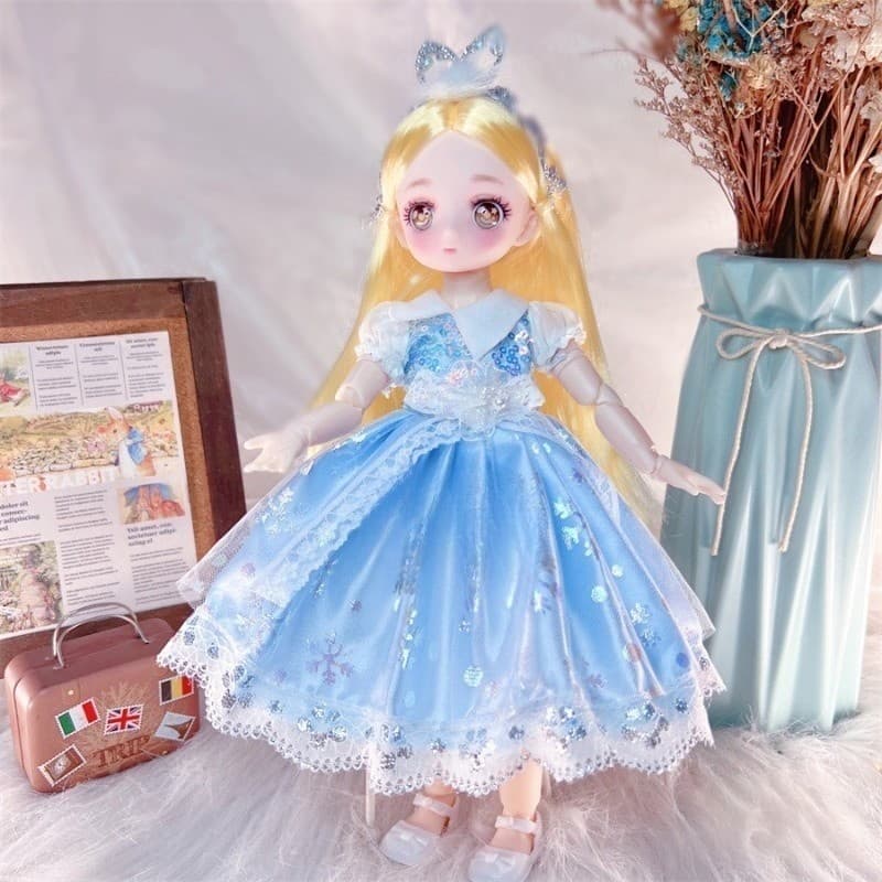 CDD BJD ตุ๊กตา 3D 30 ซม สไตล์เจ้าหญิงตัวน้อย ตุ๊กตาพร้อมข้อต่อที่ขยับได้ ตุ๊กตาเจ้าหญิงน้อย ของขวัญเด็กผู้หญิง รูปที่ 2
