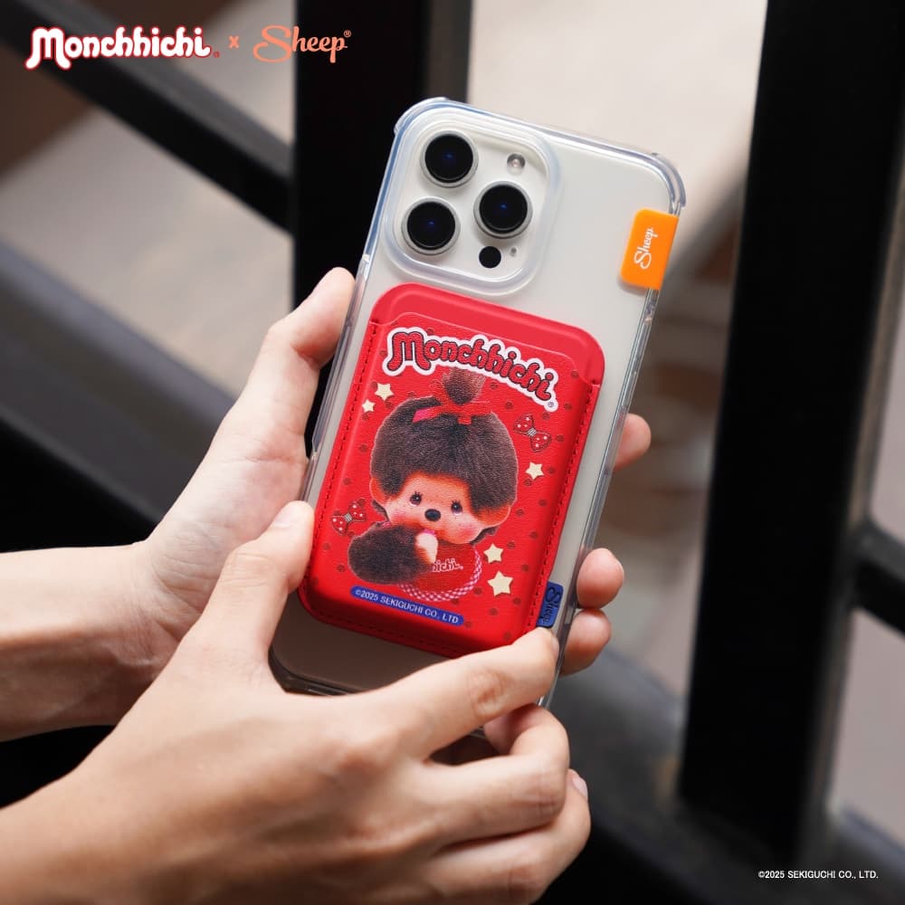 Monchhichi Collection ที่ใส่บัตรแม่เหล็กแปะด้านหลังโทรศัพท์ ลายมอนชิชิ ใช้กับเคสโทรศัพท์มีMagnet รูปที่ 4