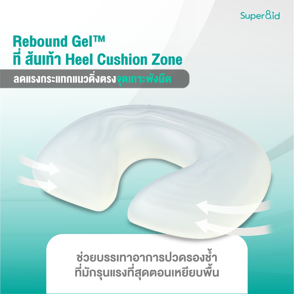 Super8id รุ่นใหม่ HeelPro Comfort+ ถุงเท้า รองช้ำ ยืน 10 ชั่วโมงไม่ปวด เสริม เจล 2 จุด รูปที่ 7