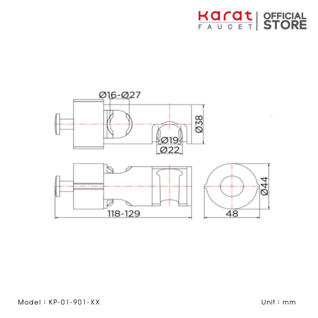 Karat Faucet ขอเเขวนราวเลื่อน สำหรับฝักบัวสายอ่อน รูปที่ 2