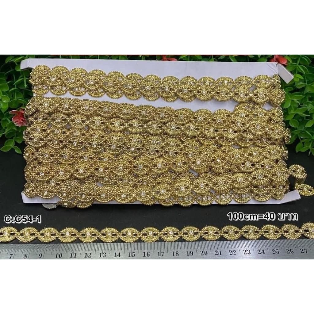 อะไหล่ตกแต่งองค์เทพ 100 cm สำหรับคนใช้น้อย เพชรเส้น พลอยเส้น ทับทิมประดับ ติดเพชร พลอยเทียม คละสี DIY รูปที่ 5
