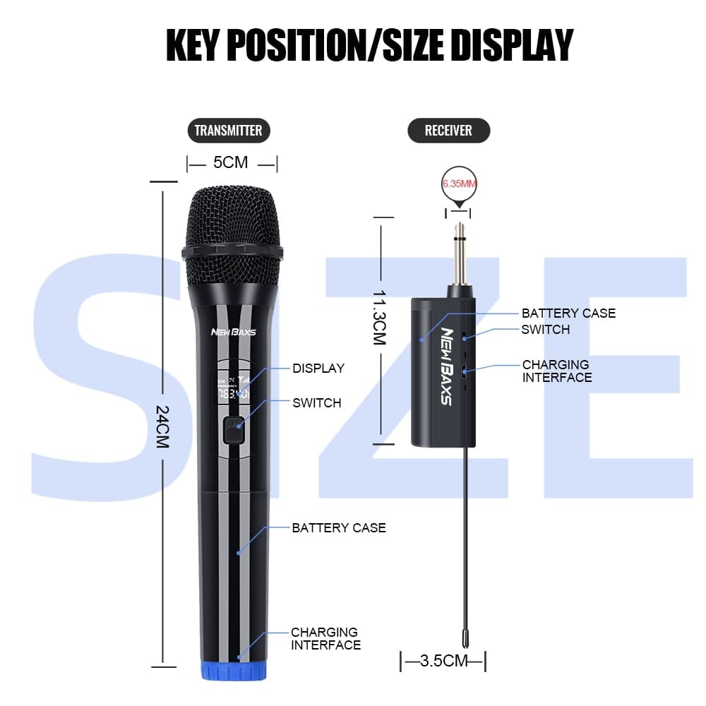 NEW BAXS ไมโครโฟนไร้สาย ไมค์ลอย 2 ไมค์ UHF wireless microphone V601/V602 เสียงชัด ไกล คาราโอเกะ โบสถ์ งานอีเว้นท์ รูปที่ 4