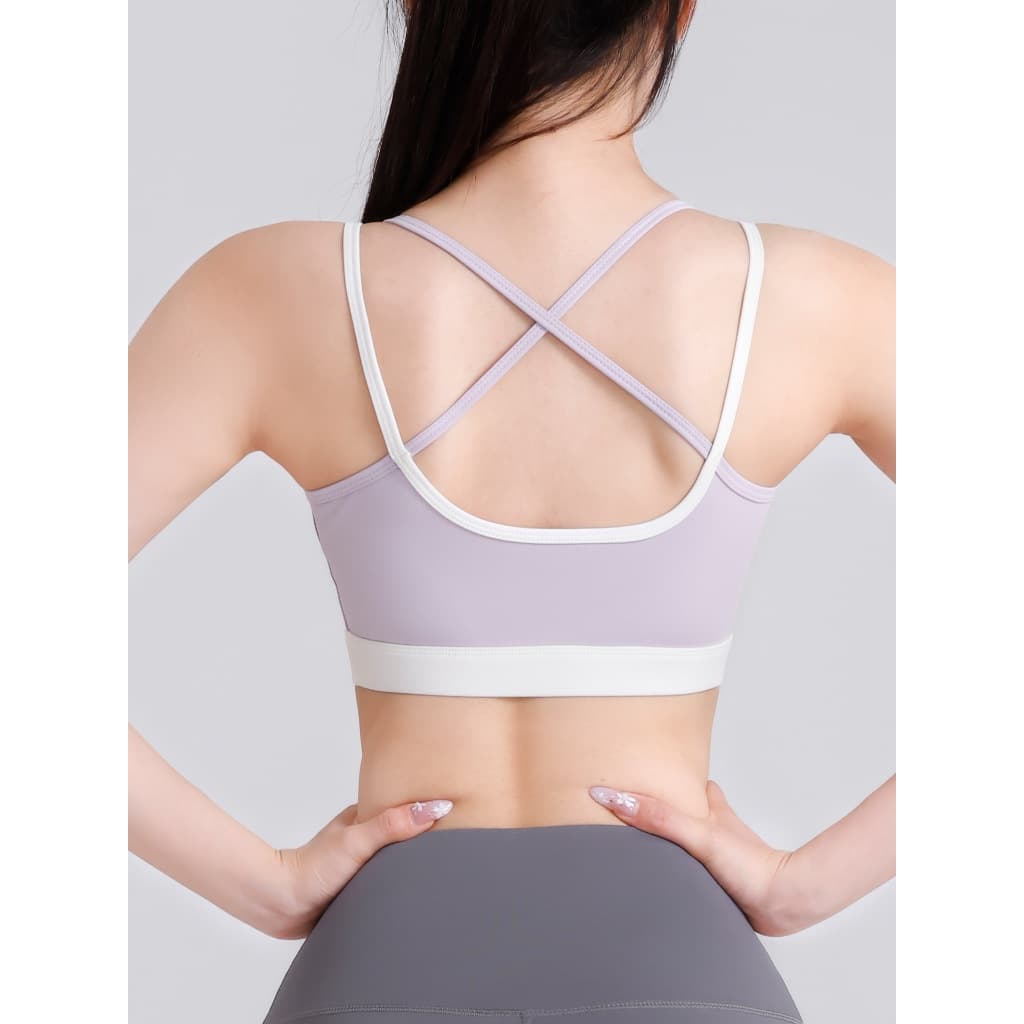 ArayaLady SportBra เสื้อบราโยคะ สปอร์ตบราออกกำลังกาย สายเดี่ยวไขว้หลัง ทรงใหม่สวยใส่สบาย รุ่น AB-JYMN190 รูปที่ 5