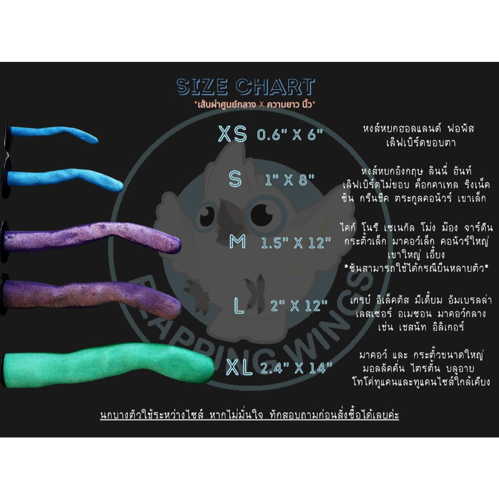 คอนลับเล็บนก Flapping Wings คอนนก คอนลับเล็บไซส์ XS - XL สำหรับนกทุกขนาด รูปที่ 4