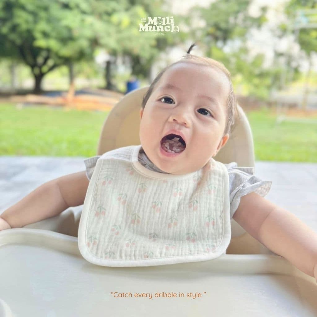 Millimunch ผ้าซับน้ำลายเด็ก ทรงตัวยู ใช้ซับน้ำลาย ทำจากผ้ามัสลิน เนื้อผ้านุ่ม ไม่ระคายเคือง รูปที่ 6