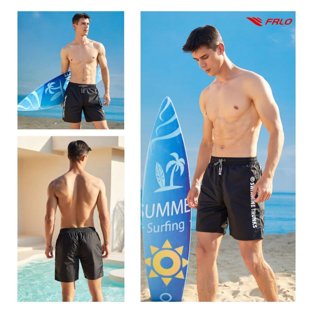 กางเกงว่ายน้ำขาสั้น พร้อมซับในขาสั้น ผ้าแห้งไว FRLO Swimming Trunks รูปที่ 9