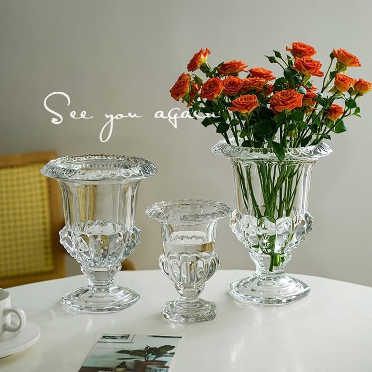 OurHome แจกันแก้วสไตล์โรมันยุโรป European Roman-style glass vase ของแต่งบ้าน พร็อพถ่ายรูป ร้านกาแฟ ร้านอาหาร รูปที่ 2
