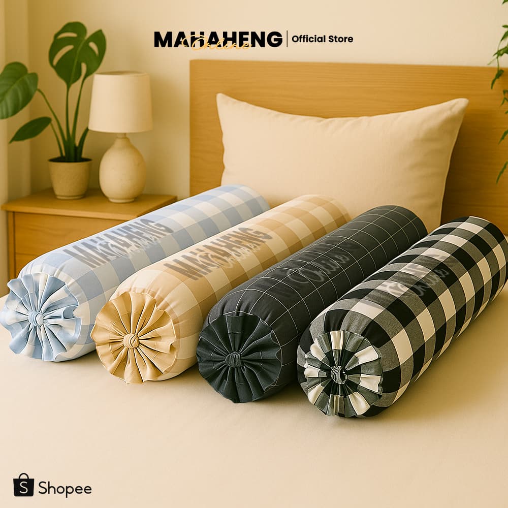 MAHAHENG ปลอกหมอนข้างขนาดใหญ่ มาตรฐาน ลายตารางและลายสก๊อต ใช้ได้กับหมอนข้างทั่วไปและหมอนข้างโรงแรม นุ่มลื่น ระบายอากาศดี รูปที่ 1
