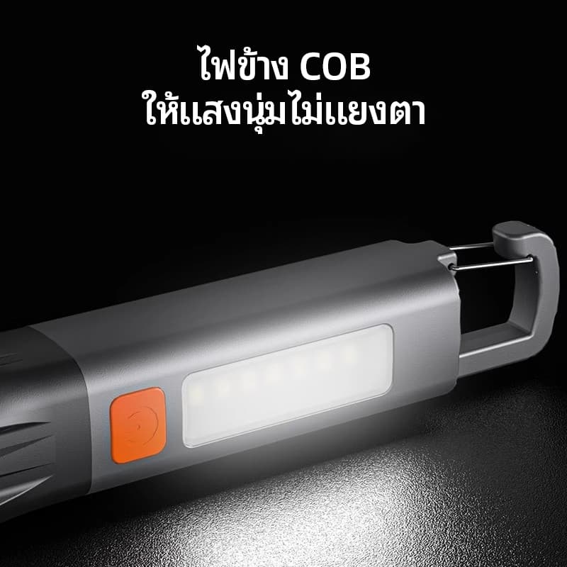 Smiling SHARK ใหม่ ไฟฉาย LED ไฟฉายอเนกประสงค์ ขนาดเล็ก สว่างมาก ชาร์จไฟได้ กันน้ํา สําหรับตั้งแคมป์ รูปที่ 4