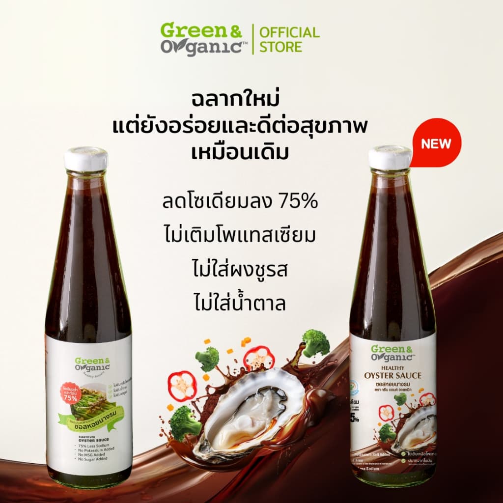 Green&Organic Set A15 เครื่องปรุงโซเดียมต่ำ ชุดขายดี น้ำปลาแท้3 ซอสหอย2 เครื่องปรุงผู้ป่วยไต รูปที่ 3