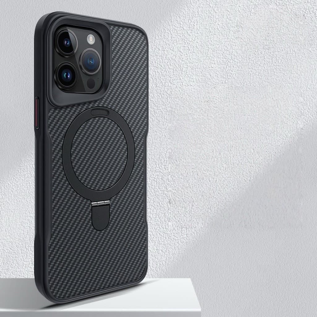 KS Carbon Slim ตั้งได้ Magnetic Case For iPhone 17 ProMax 16 Pro 15 Plus 14 13 12 เคสไอโฟนกันกระแทก รูปที่ 4