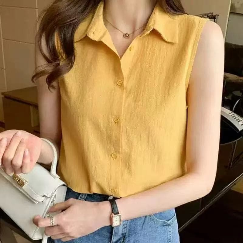 เสื้อเชิ้ต แขนสั้นผู้หญิง เสื้อแขนกุด เหมาะกับสาวสายหวาน เท่ ใส่ได้ทุกลุคทุกสไตล์ เนื้อผ้าดีสวมใส่สบายไม่ร้อน รูปที่ 6