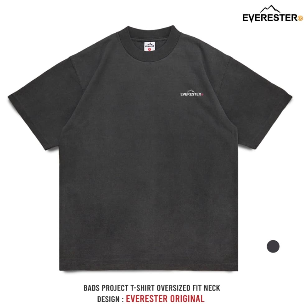 EVERESTER เสื้อคอฟิต วินเทจ เฟดเทาดำ Original Heavy Cotton 100% ฟอกนุ่ม เสื้อผ้า เสื้อยืดผู้ชาย FED รูปที่ 1
