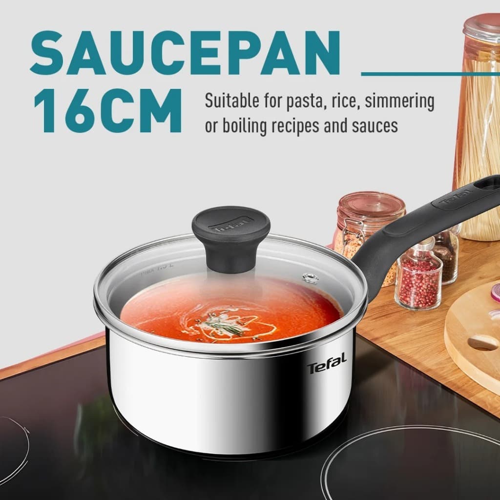 Tefal ชุดหม้อ Starter 6 ชิ้น รุ่น E325S695 :หม้อหู 24 ซม.+ ฝา หม้อหู 20 ซม.+ ฝา หม้อด้าม 16 ซม.+ ฝา รูปที่ 5