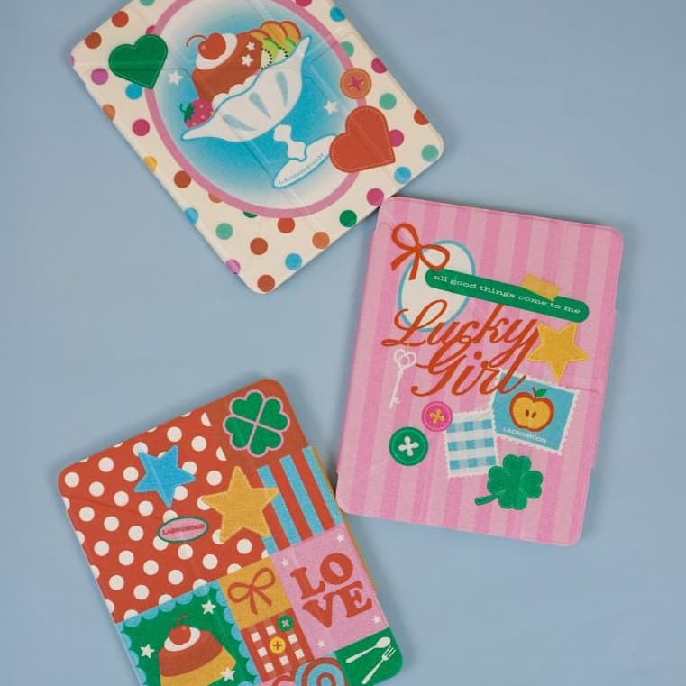 LAONGMOON เคสไอแพดแกน Y ฝาพับ พิมพ์ลาย Lucky Girl Collection ipad case เคส iPad ใส่ปากกาได้ รูปที่ 2