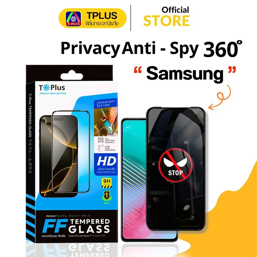 ฟิล์มกระจก กันเสือก 360องศา For Samsung a16 a06 a05s a12 a16 a35 a15 a22 a03 a14 a04s รูปที่ 1