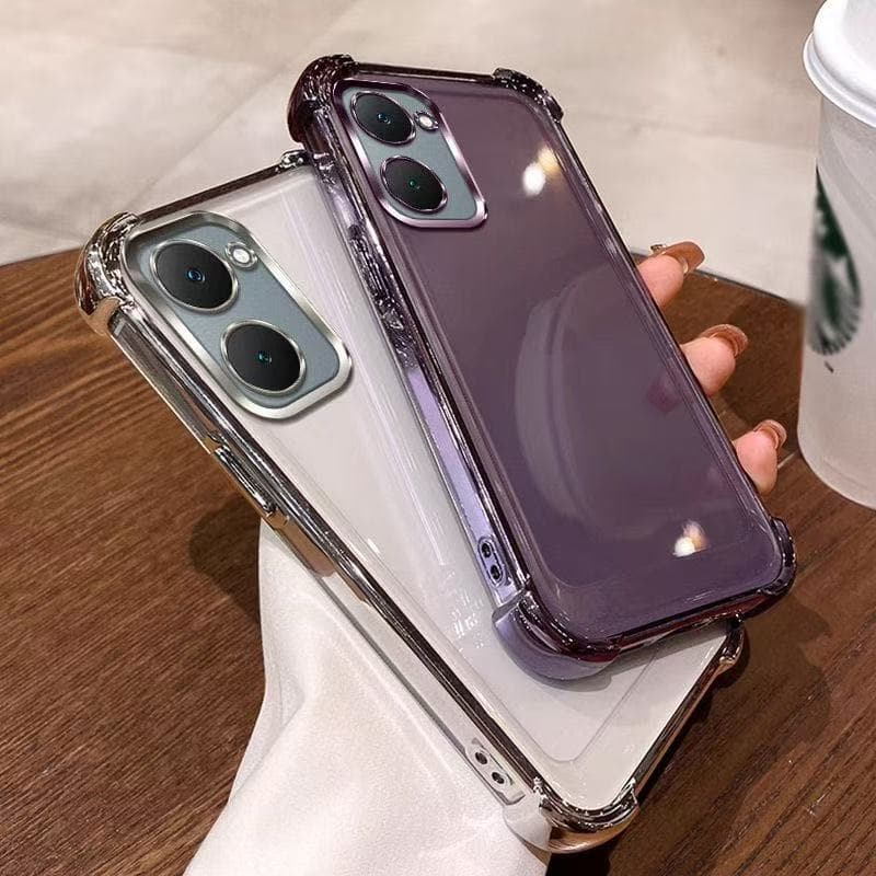 เคสใส กันรอยเลนส์กล้อง สำหรับ Vivo Y03 Y18 Y03T Y28S Y28 4G Y21 Y21T T1X Y33S Y33T เคสขอบสี กันกระแทก หรูหรา รูปที่ 2