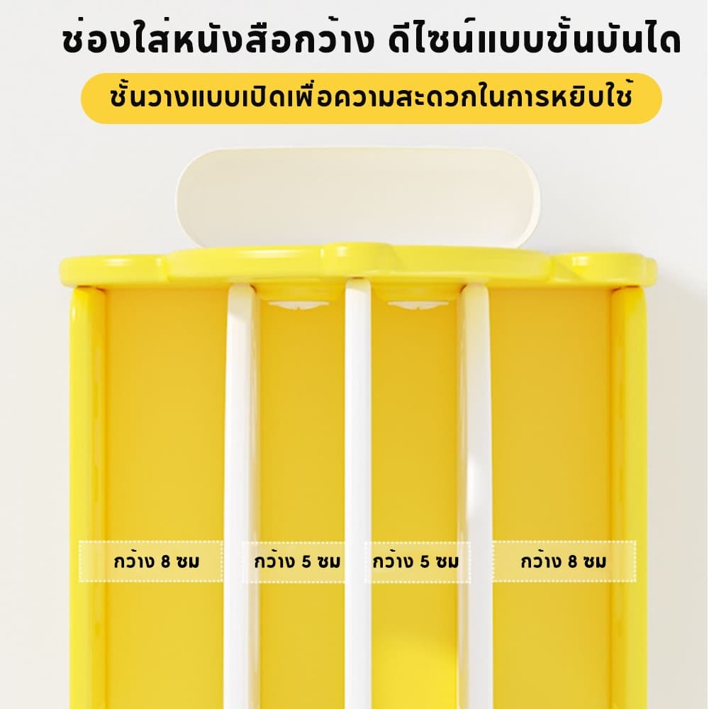 LionToys ชั้นวางหนังสือเด็ก ชั้นหนังสือใส่ของเล่นมินิมอล เป็นลายการ์ตูนรถน่ารัก ชั้นวางของเล่น รูปที่ 7