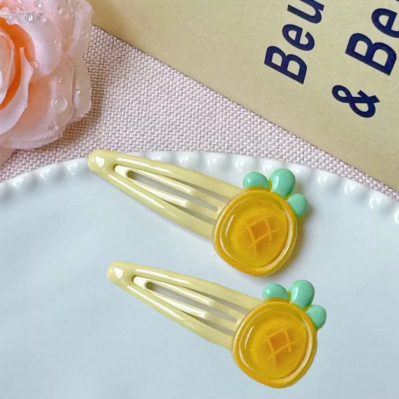 คลิปหนีบผม BB ผลไม้ น่ารัก หวานๆ กิ๊บติดผม พีช สตรอว์เบอร์รี หัวไชเท้า เครื่องประดับผม เด็กผู้หญิง รูปที่ 5