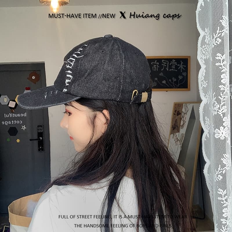 หมวกเบสบอล สไตล์เกาหลี สำหรับผู้หญิงและผู้ชาย หมวกฮิปฮอป หมวกคาวบอย ทันสมัย Unisex เหมาะสำหรับฤดูร้อน รูปที่ 5