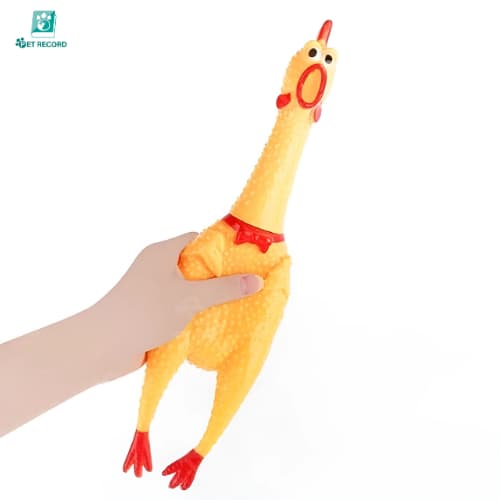 Pet Record ไก่โอ๊กร้องดัง ตุ๊กตาไก่ ของเล่นมีเสียง ของเล่นยางกัด รูปที่ 3