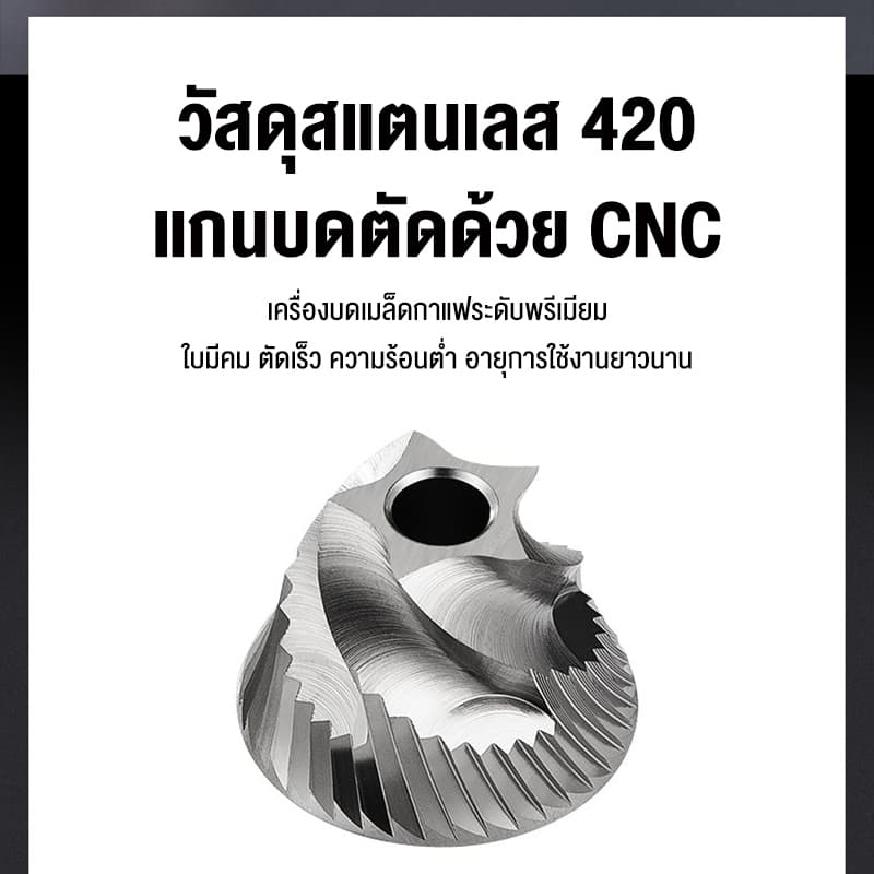 LENODI Coffee grinder ทีบดกาแฟ เครื่องบดเมล็ดกาแฟ แบบมือ แบบพกพา เครื่องต้มกาแฟในครัวเรือน แกนบดสแตนเลสซีเอ็นซี รูปที่ 5