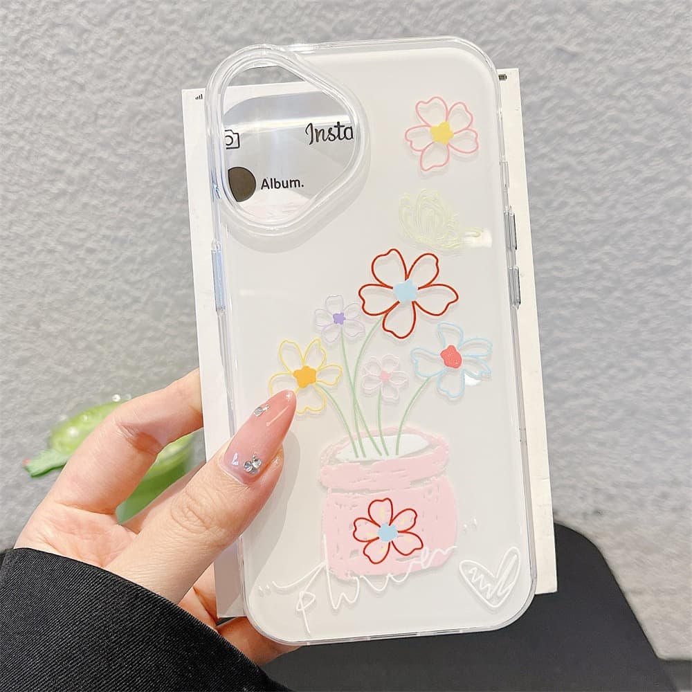 เคสโทรศัพท์ For iPhone 11 13 16 Pro Max Case iPhone 13 14 15 Pro Max 12 Pro Max 13 Pro IMD ดอกไม้การ์ตูนน่ารักสัตว์ รูปที่ 2