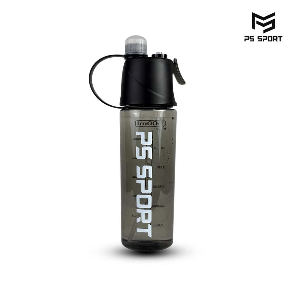 ขวดนํ้ากีฬา PSSPORT พ่นนํ้าได้ ขวดนํ้าอเนกประสงค์ 600ML หัวพ่นนํ้า ขวดนํ้าพกพา สีดำ คุณภาพดี รูปที่ 4