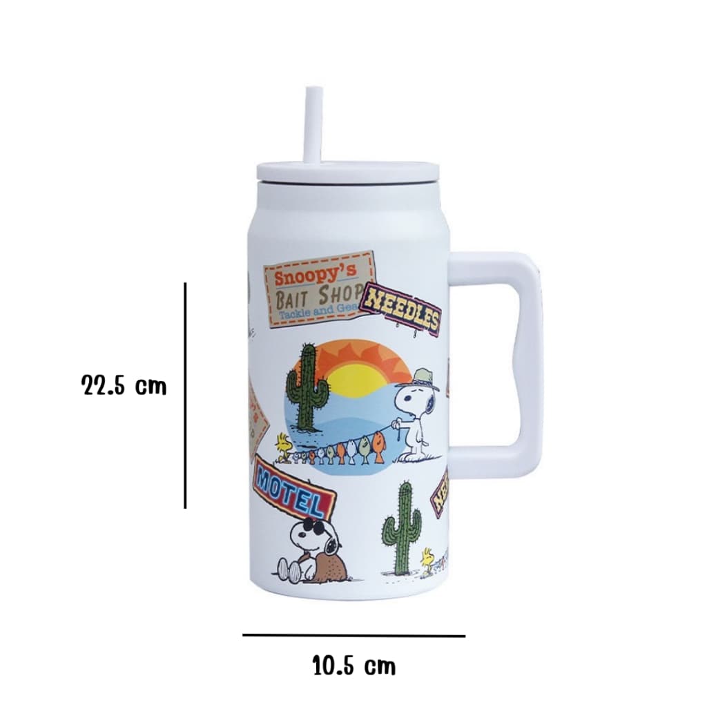 จากไทย Snoopy แก้วเก็บความเย็น ขนาดความจุ1500ml มีด้ามจับงานสเตนเลส304 เก็บความเย็นได้นาน รูปที่ 5