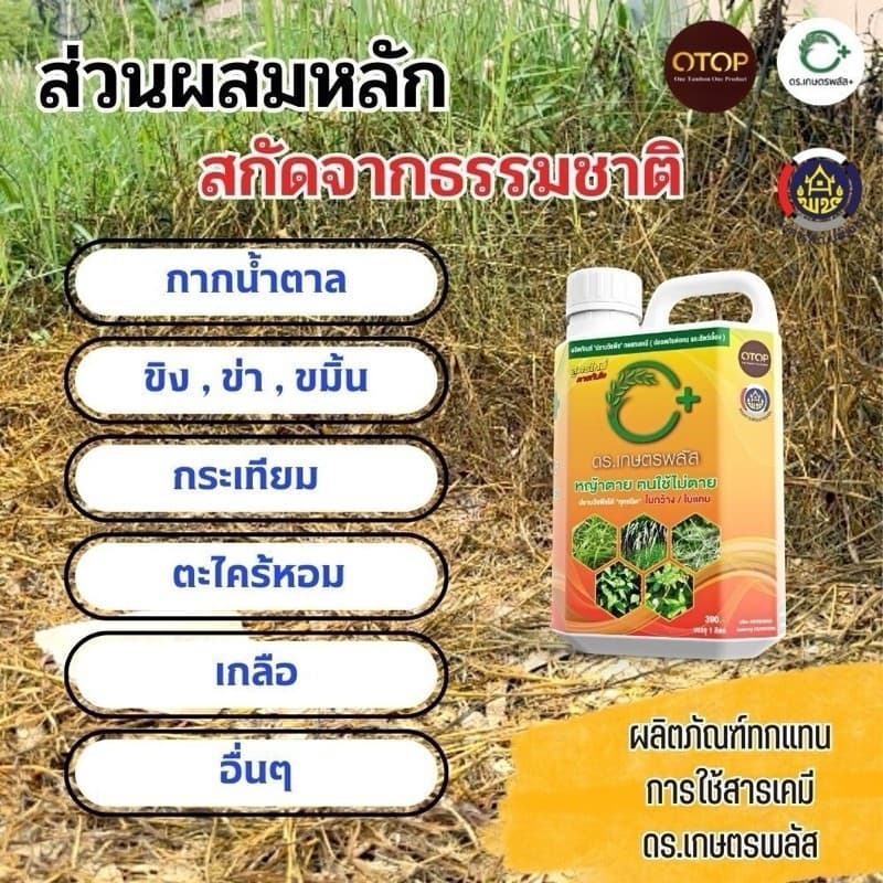 2 แถม 1 สารกำจัดวัชพืช สูตรอินทรีย์ ขนาด 1000 ML. ปลอดภัย เป็นมิตรต่อสิ่งแวดล้อม รูปที่ 3