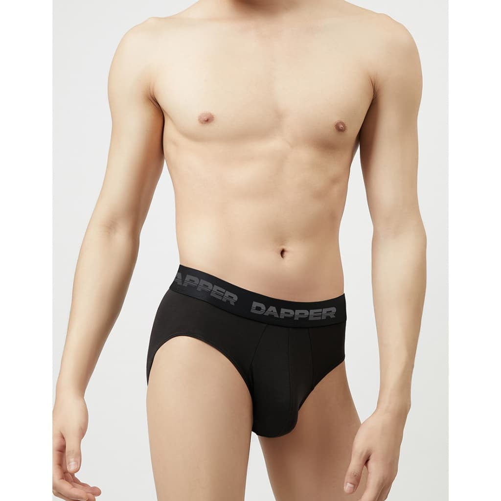 DAPPER แพ็ค 2 ชิ้น กางเกงชั้นในชาย Dapper Ultraflex ทรง Briefs สีดำ รูปที่ 5