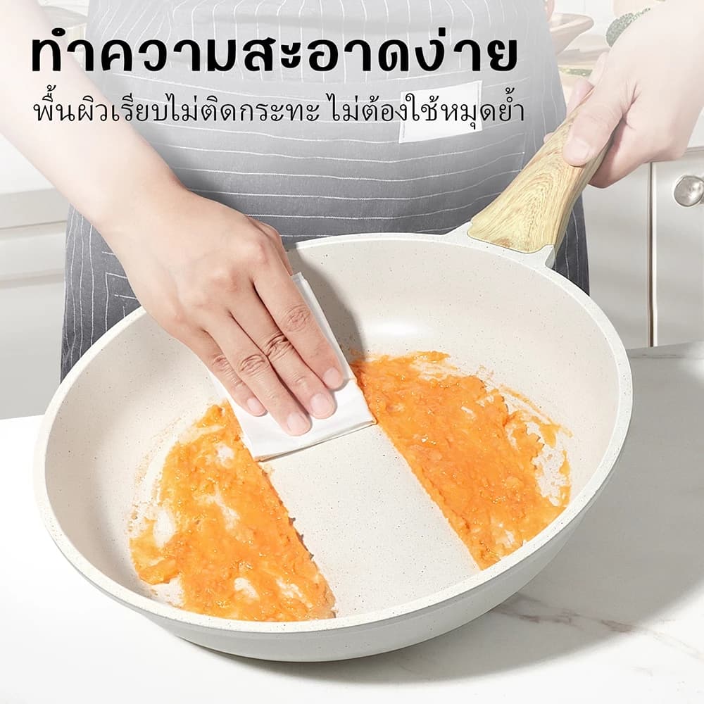 GIPP กระทะทอด กระทะสำหรับผัดขนาด'20/24/28ซม เครื่องใช้ในครัวเรือน กระทะ ต้ม ทอด แบบไม่ติดกระทะ เหมาะกับเตาทุกประเภท รูปที่ 4
